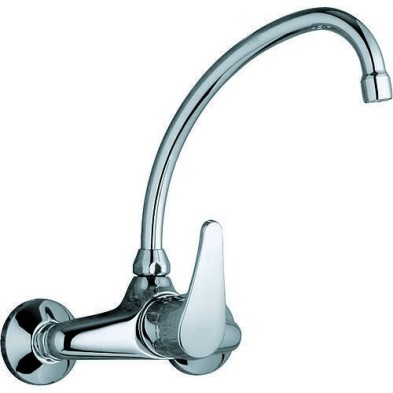 Monomando Fregadero Pared Caño Tubo ECO-TRES Cromo TRES