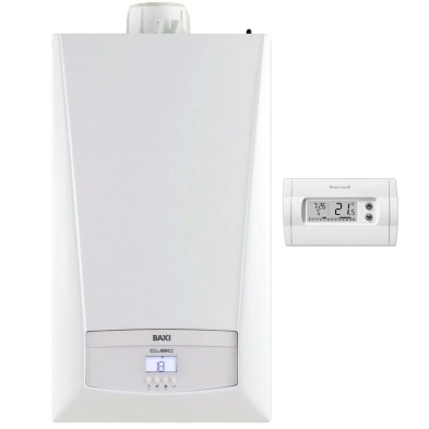 Caldera Baxi Condens Cubic 24/24F. Compacta (28,5 cm fondo), 13,8 L/min XL.