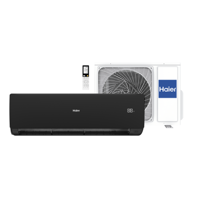 Conjunto Split Pared y Unidad Exterior FLEXIS S Inverter R32 A+++ con UVC. Negro Mate.