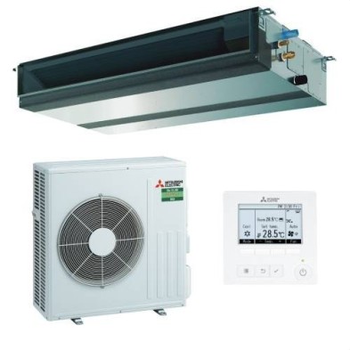 Conjunto Conducto Mitsubishi Electric MGPEZ-VJA (7.1 a 13.4 kW) Inverter R32. Bajo Perfil 250mm.