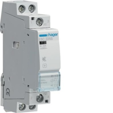 Contactor Modular Silencioso HAGER 2NA Bobina 230V (Serie ESC...S)