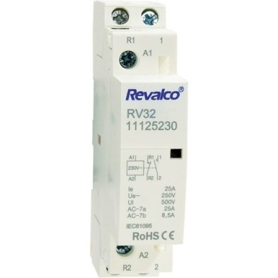 Contactor Modular Bipolar REVALCO RV3212025230 (25A, 1 Módulo)