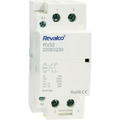 Contactor Modular Bipolar REVALCO RV3222063230 (63A, 2 Módulos)