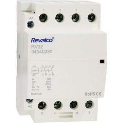 Contactor Modular Tetrapolar REVALCO 4NO Bobina 230V