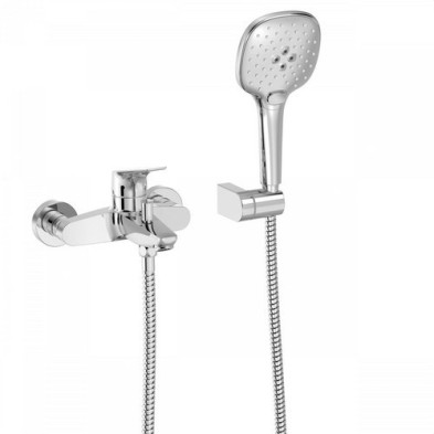 Monomando Mural Bañera y Ducha 120x120mm Cromo TRES