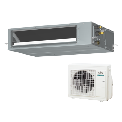 Conjunto Conducto Fujitsu ACY-KA Split Inverter R32. Ultra Compacto (240mm). A+/A. Bomba de Condensados.