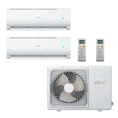 Conjunto Multi Split 2x1 Haier HEC Wi-Fi Inverter R32. 2,5kW + 3,5kW.