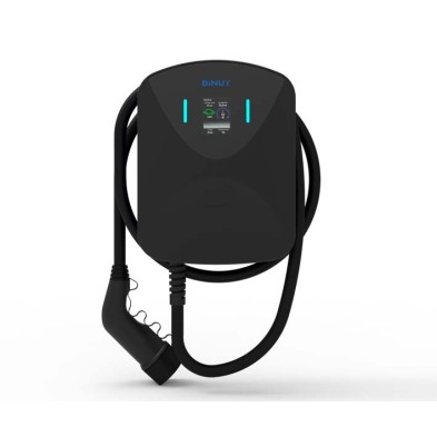 Cargador para vehículo eléctrico monofásico 7,4kW con protecciones y manguera tipo 2 de 5m